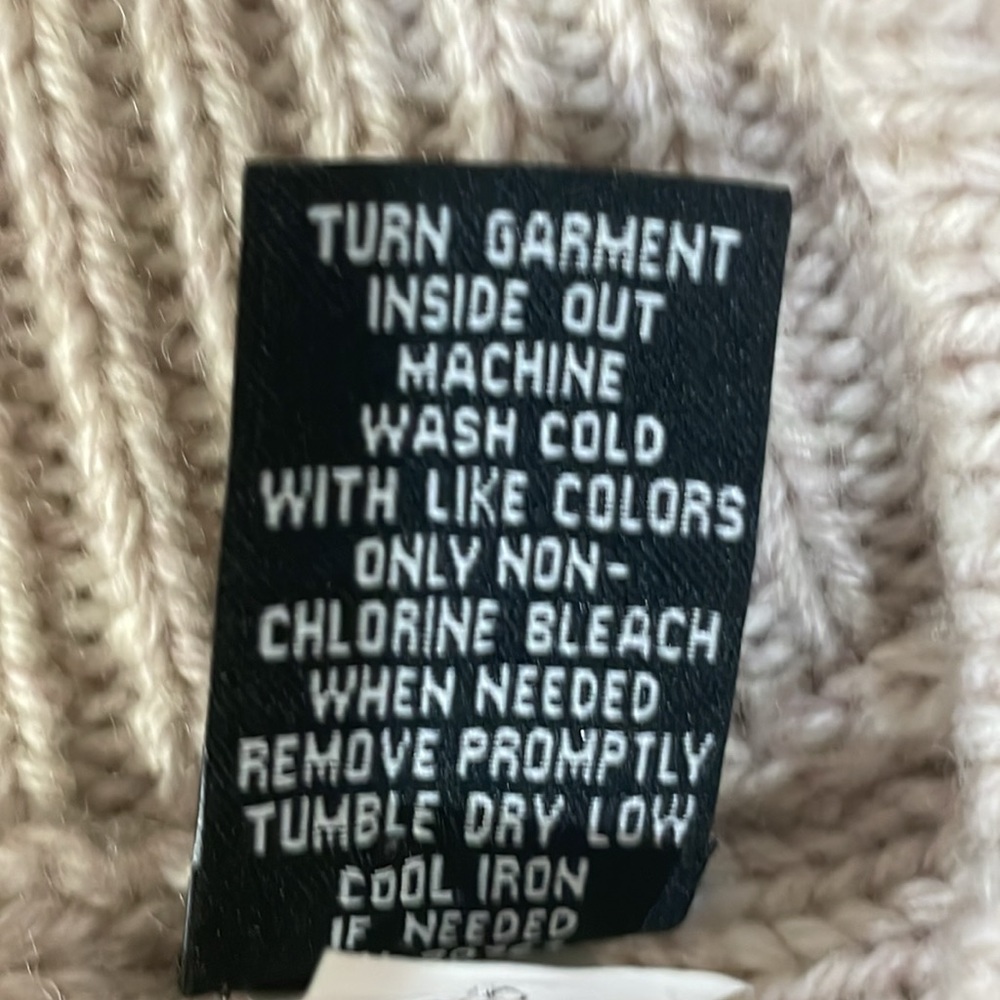 VTG Moda International Victoria Secret Tan Cable Knit Sweater Dress Size Small - Picture 8 of 9